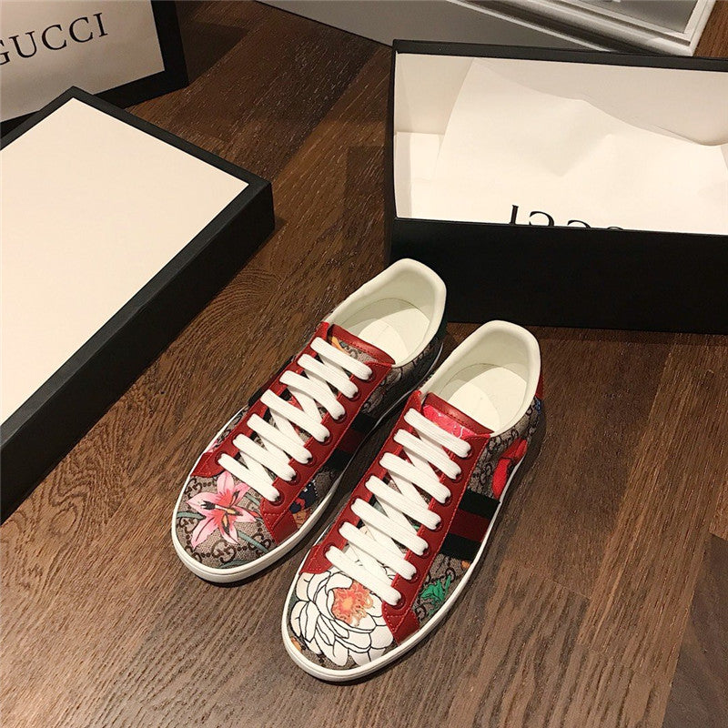 High Quality Luxury Guuci Printed Leather Sneakers product detail