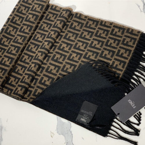 High Quality Luxury Fendi Cashmere Shawl Brown product detail