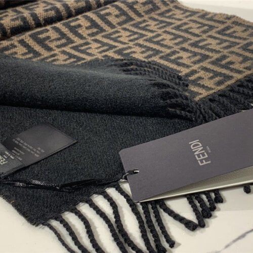 High Quality Luxury Fendi Cashmere Shawl Brown product detail