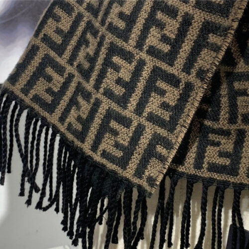 High Quality Luxury Fendi Cashmere Shawl Brown product detail