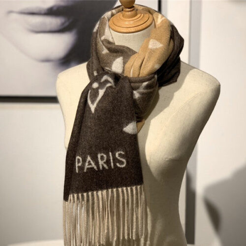 High Quality Luxury LV Cashmere Shawl Camel alternate view