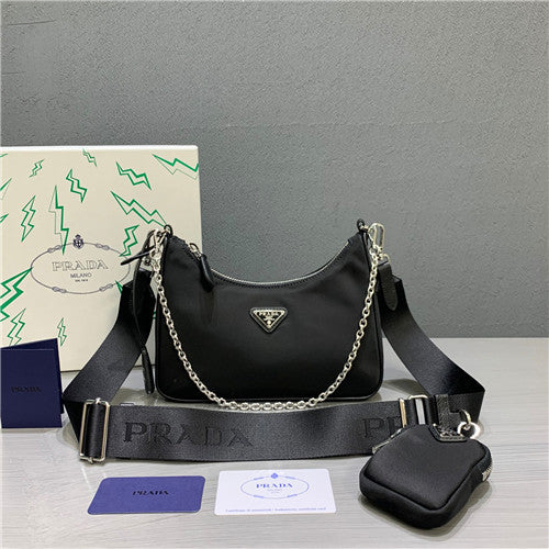 High Quality Luxury Prada Nylon Hobo Bag – Style 26956