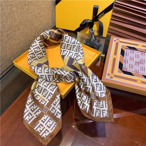 High Quality Luxury Fendi Silk Square Scarf