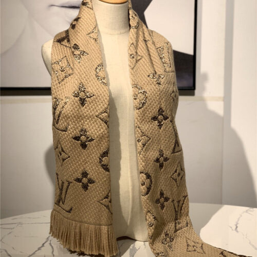High Quality Luxury LV Scarf Camel