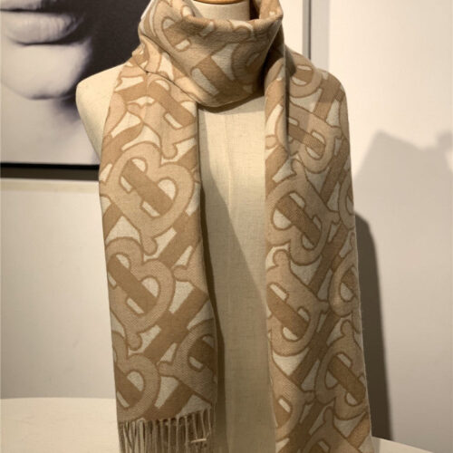 High Quality Luxury Burberry Cashmere Shawl Brown