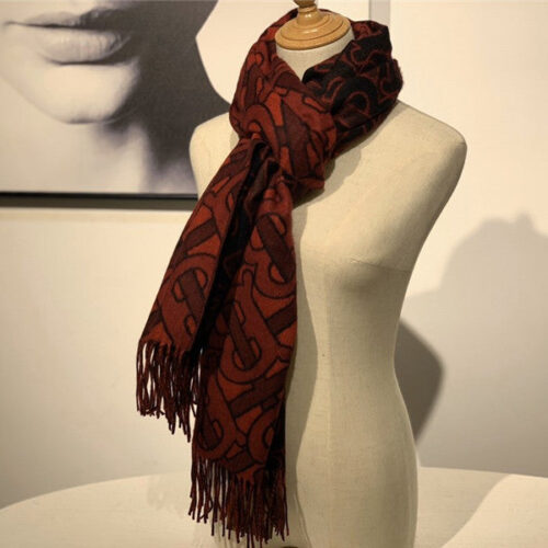High Quality Luxury Burberry Cashmere Shawl Red