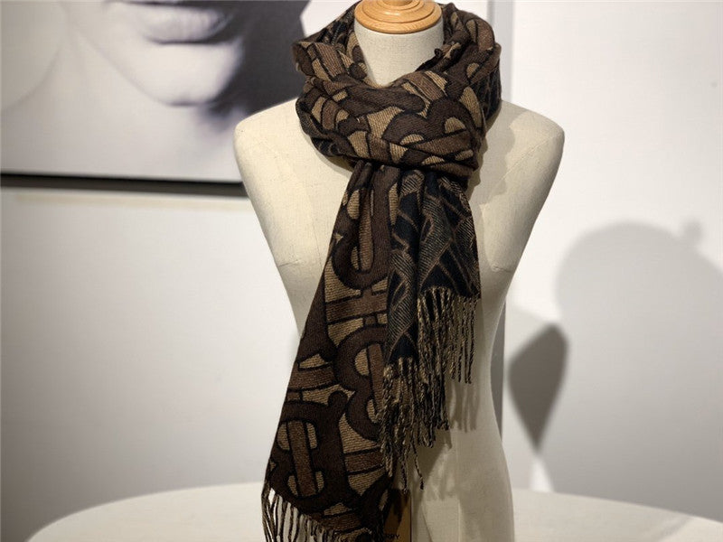 High Quality Luxury Burberry Cashmere Shawl Brown – Style 24597