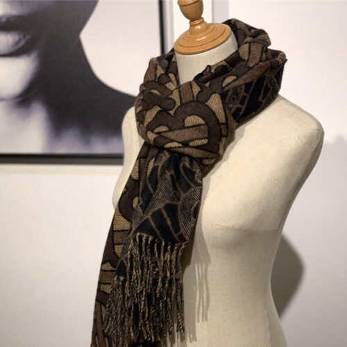 High Quality Luxury Burberry Cashmere Shawl Brown – Style 24597 alternate view