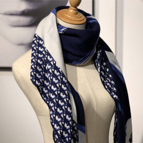 High Quality Luxury Dior Cashmere Shawl Dark Blue product detail