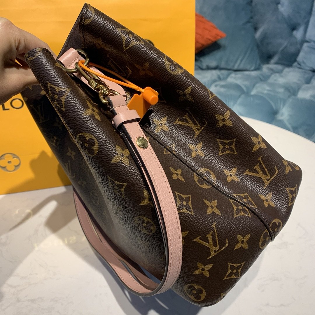 High Quality Luxury Louis Vuitton Neo-Noe Damier Pink Brown Bucket Bag Shoulder Bag Leather Women N40198 New product detail