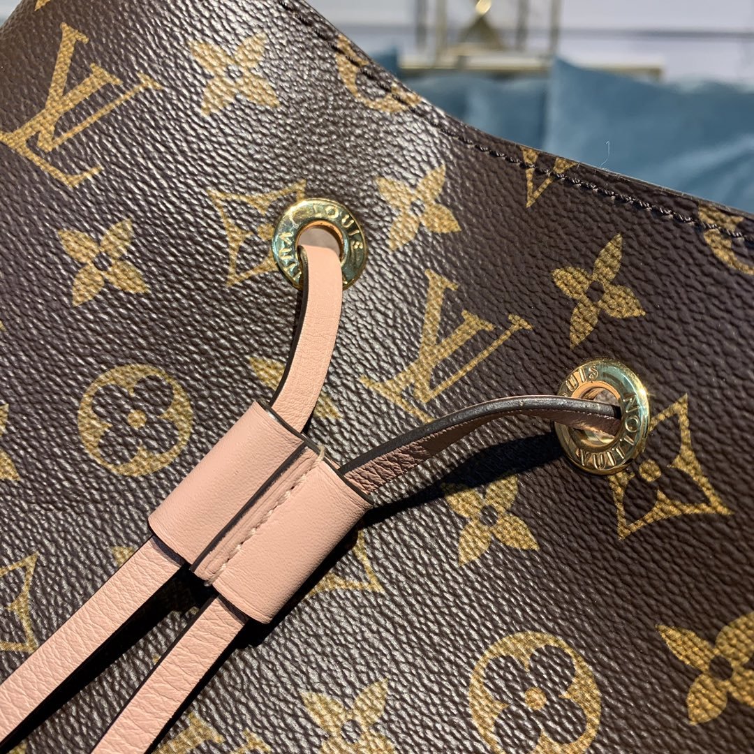 High Quality Luxury Louis Vuitton Neo-Noe Damier Pink Brown Bucket Bag Shoulder Bag Leather Women N40198 New product detail