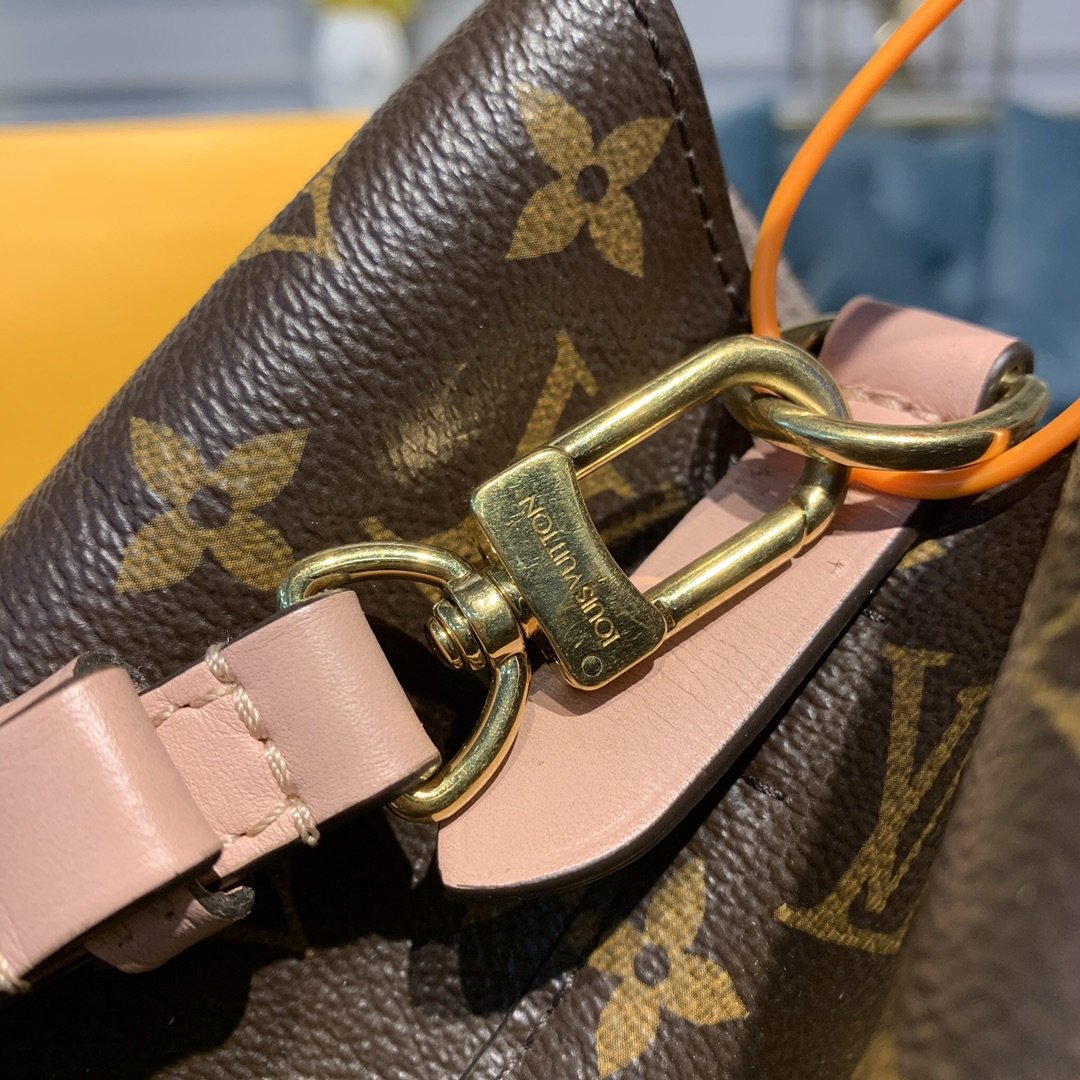 High Quality Luxury Louis Vuitton Neo-Noe Damier Pink Brown Bucket Bag Shoulder Bag Leather Women N40198 New product detail