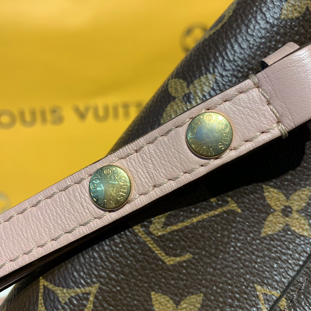 High Quality Luxury Louis Vuitton Neo-Noe Damier Pink Brown Bucket Bag Shoulder Bag Leather Women N40198 New product detail