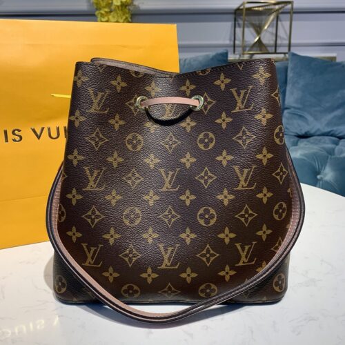 High Quality Luxury Louis Vuitton Neo-Noe Damier Pink Brown Bucket Bag Shoulder Bag Leather Women N40198 New alternate view