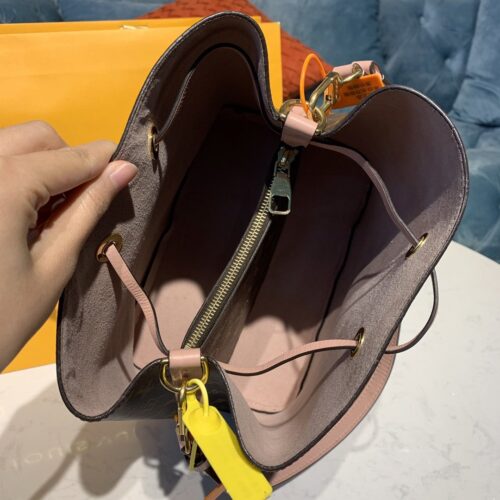High Quality Luxury Louis Vuitton Neo-Noe Damier Pink Brown Bucket Bag Shoulder Bag Leather Women N40198 New product detail
