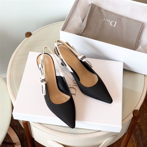 High Quality Luxury J’a Dior Wool Houndstooth Slingback Pump Shoes product detail
