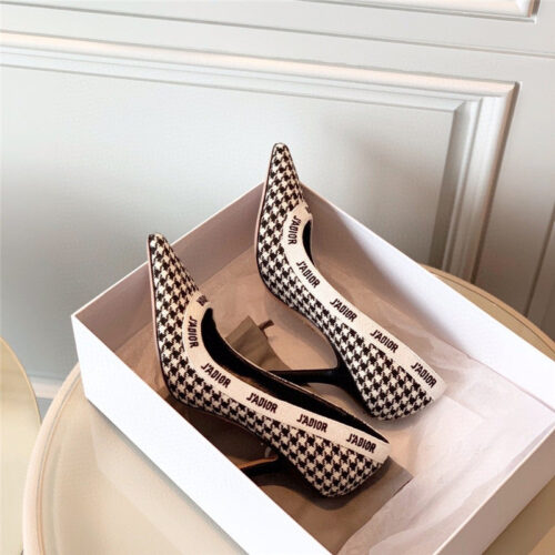 High Quality Luxury J’adior Wool Houndstooth Slingback Pump alternate view