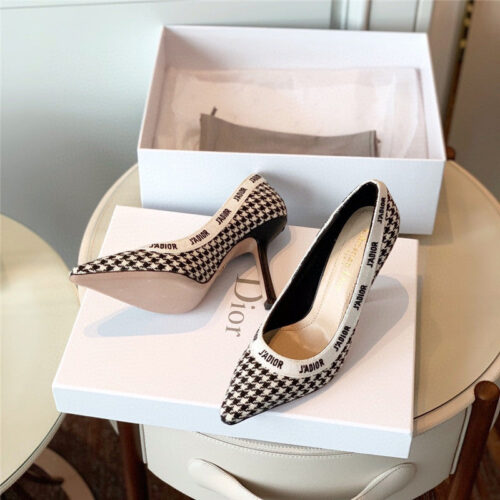 High Quality Luxury J’adior Wool Houndstooth Slingback Pump product detail