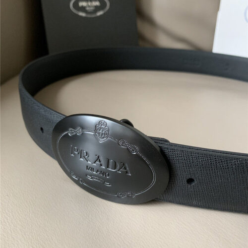 High Quality Luxury Prada Saffiano 34Mm Leather Belt product detail