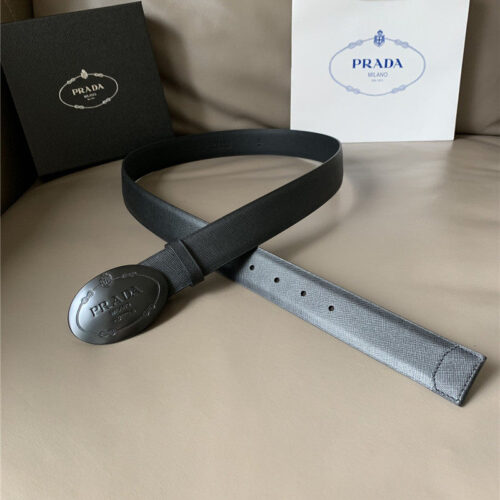 High Quality Luxury Prada Saffiano 34Mm Leather Belt alternate view