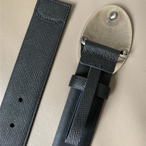 High Quality Luxury Prada Saffiano 34Mm Leather Belt Black product detail