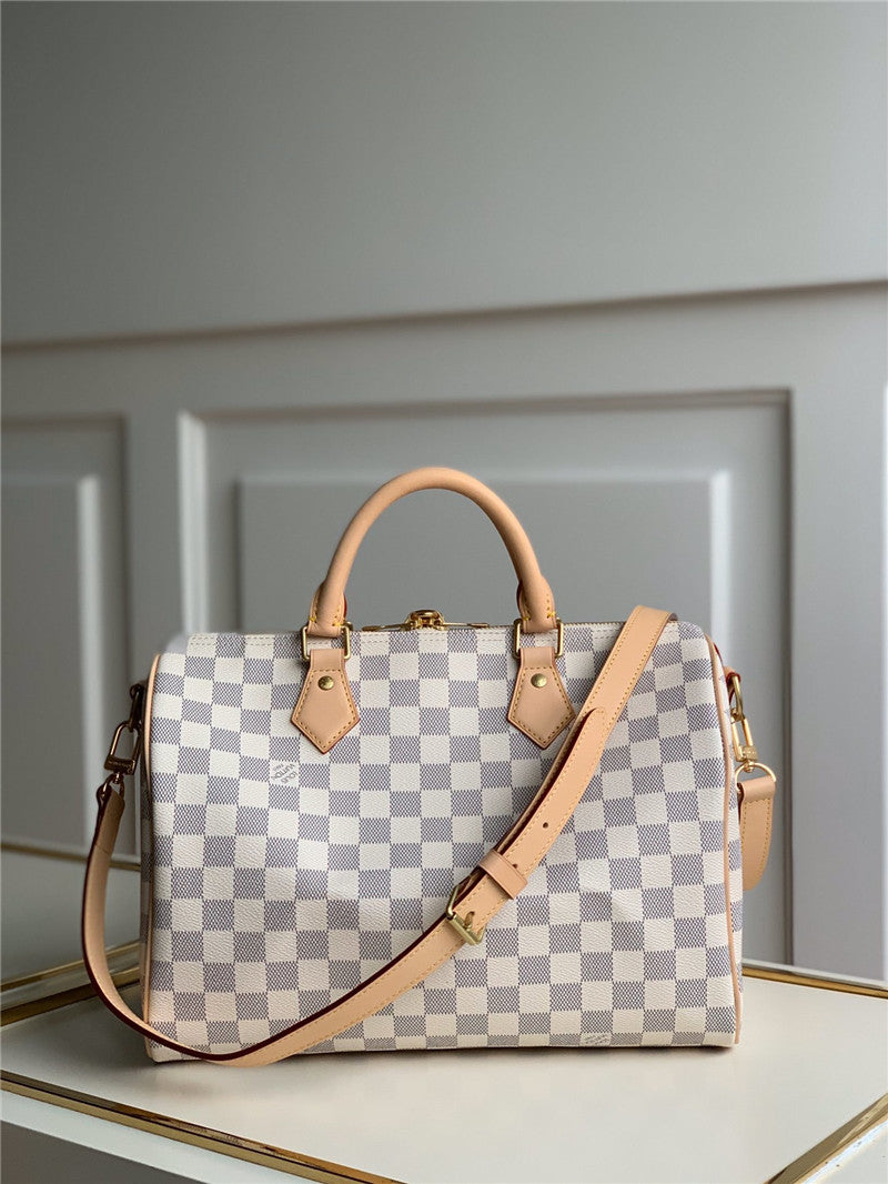 High Quality Luxury LV Speedy30 White