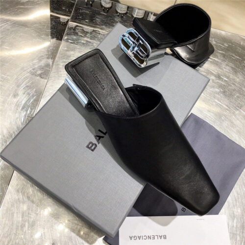 High Quality Luxury Fake Balenciaga Womens Mules Black Balenciaga Shoes Women product detail