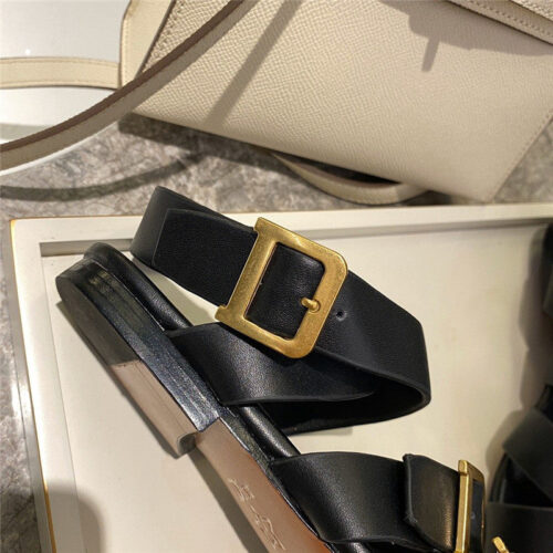 High Quality Luxury Dior Strappy Flat Sandals In Black product detail