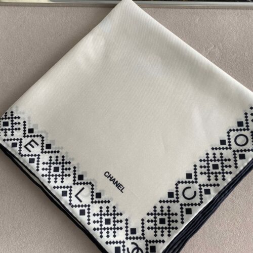 High Quality Luxury Chanel Silk Scarf White product detail