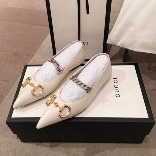 High Quality Luxury Gucci Womens Leather Shoes