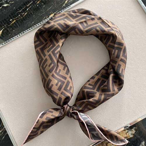 High Quality Luxury Fendi Silk Square Scarf – Style 26020 alternate view