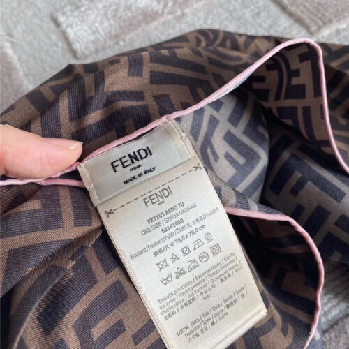 High Quality Luxury Fendi Silk Square Scarf – Style 26020 product detail