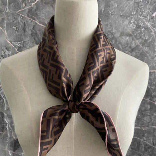 High Quality Luxury Fendi Silk Square Scarf – Style 26020