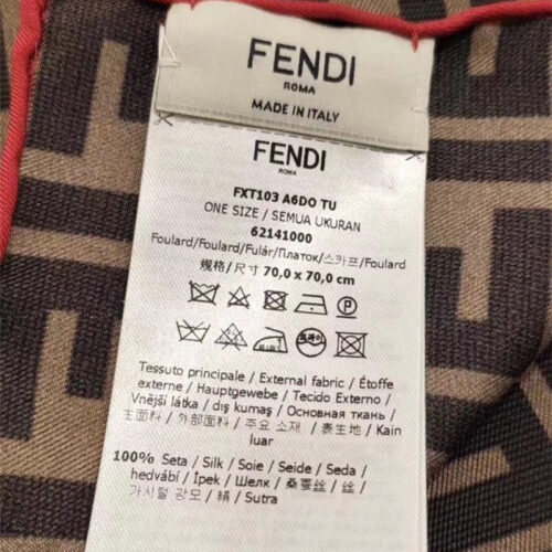 High Quality Luxury Fendi Silk Square Scarf Red product detail