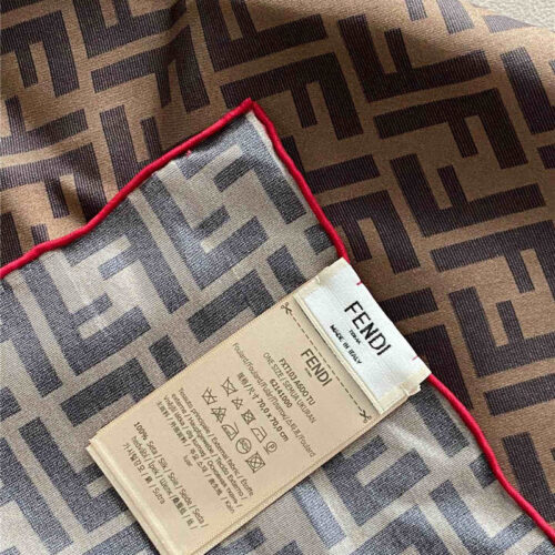 High Quality Luxury Fendi Silk Square Scarf Red product detail