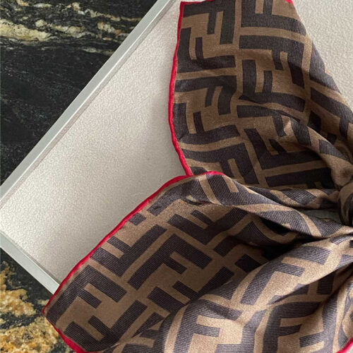 High Quality Luxury Fendi Silk Square Scarf Red product detail