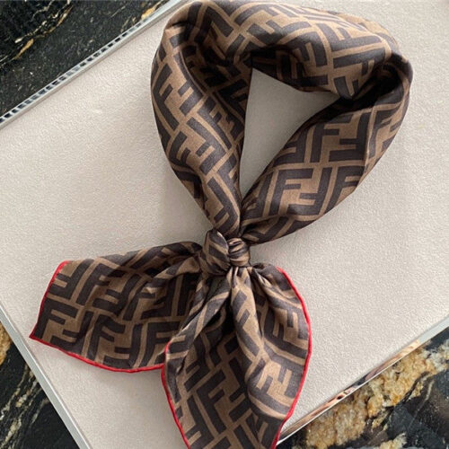 High Quality Luxury Fendi Silk Square Scarf Red alternate view
