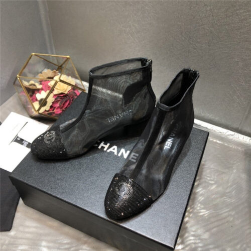 High Quality Luxury Chanel 2020 Transparent Boots In Black