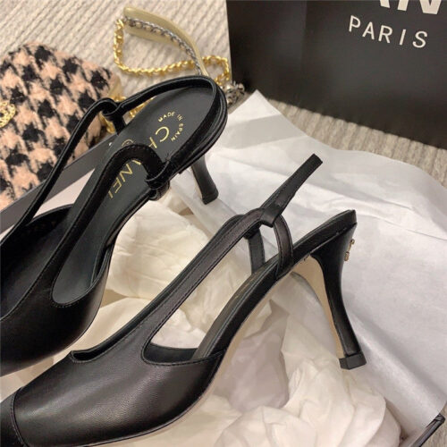 High Quality Luxury Chanel Slingback Heels In Black product detail