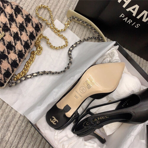 High Quality Luxury Chanel Slingback Heels In Black product detail