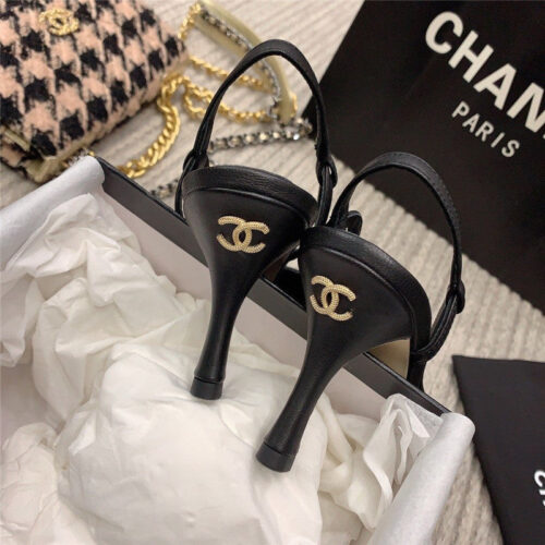 High Quality Luxury Chanel Slingback Heels In Black product detail
