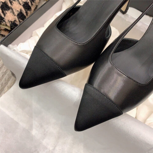 High Quality Luxury Chanel Slingback Heels In Black product detail