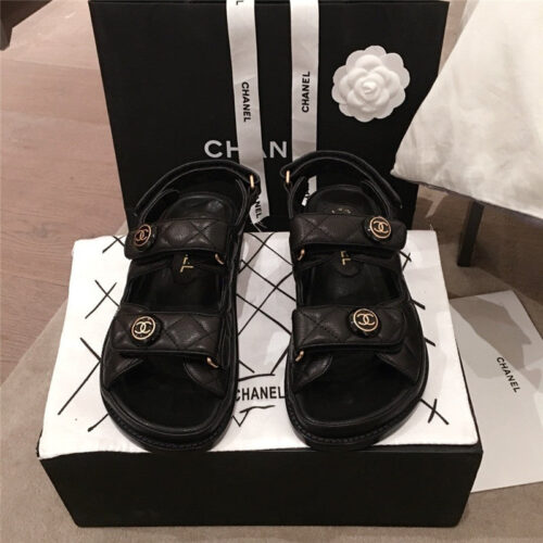 High Quality Luxury Chanel Cruise Sandals Sandal Black alternate view
