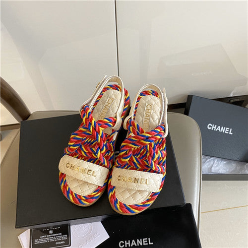 High Quality Luxury Chanel Twine Woven Sandals alternate view