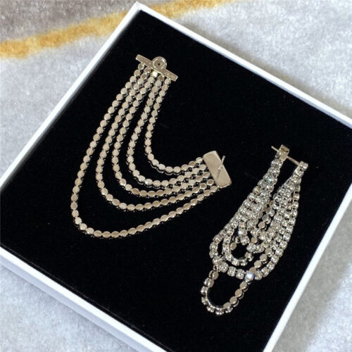 High Quality Luxury Celine Tassel Crystal Earrings alternate view