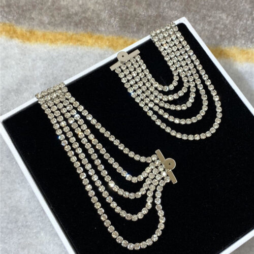 High Quality Luxury Celine Tassel Crystal Earrings product detail