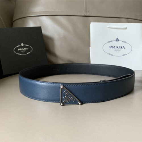 High Quality Luxury Prada Saffiano 40Mm Leather Belt