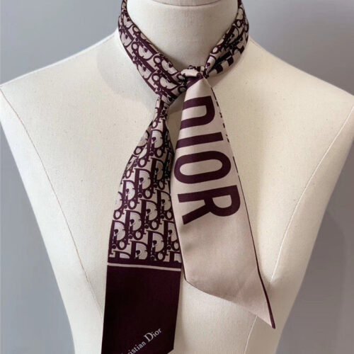 High Quality Luxury Dior Letters Small Ribbon Red Wine