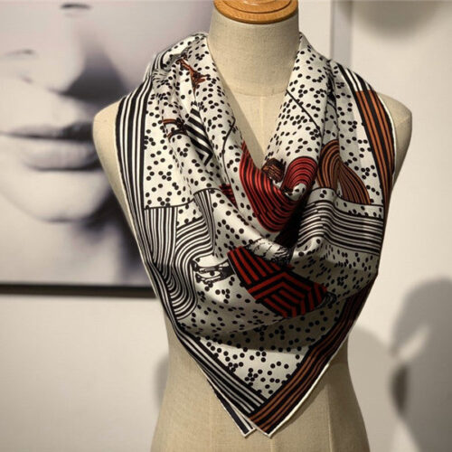 High Quality Luxury Hermes Silk Scarf Women White alternate view