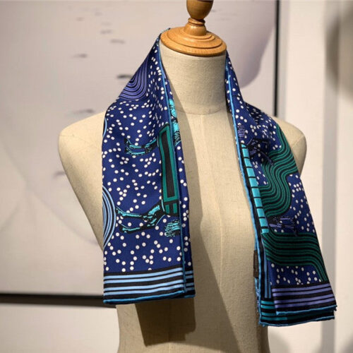 High Quality Luxury Hermes Silk Scarf Blue product detail